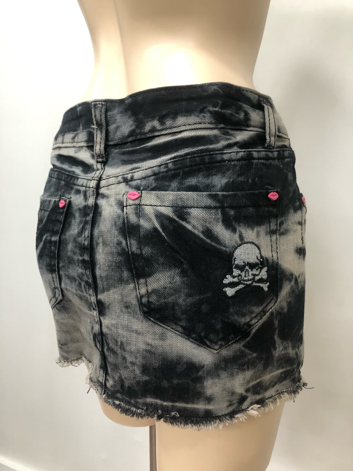lip&skull point washed mini skirt💋 상품이미지4