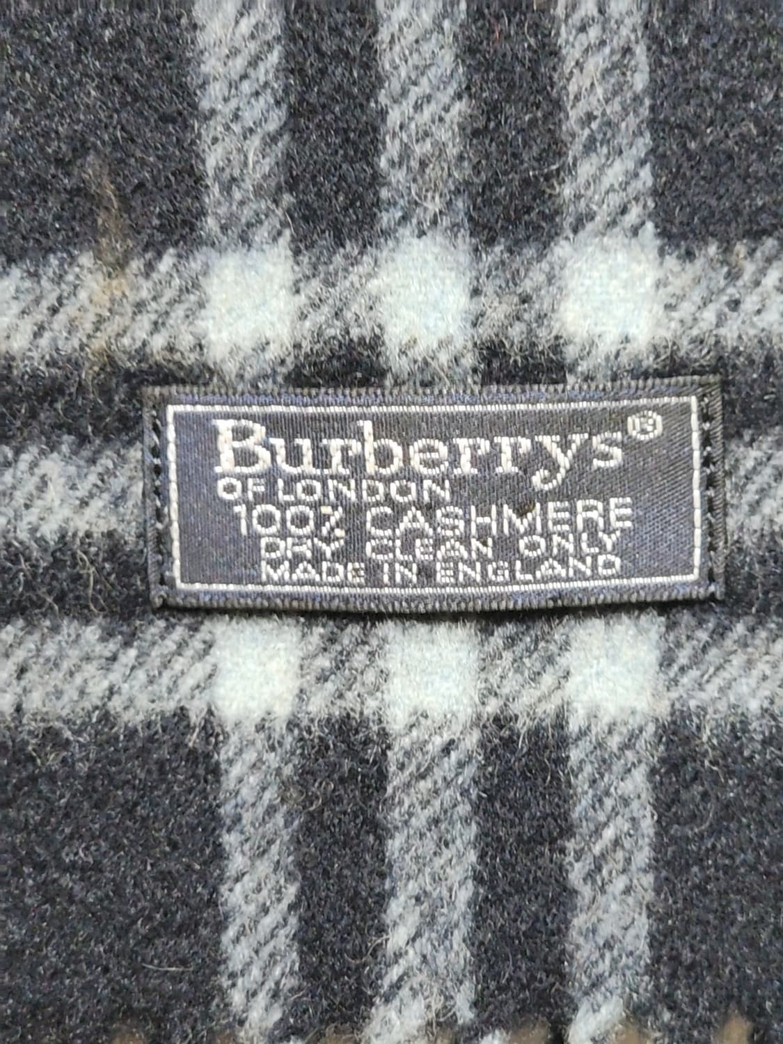 (정품) 버버리 캐시미어 목도리 네이비 체크 머플러 영국판  상품이미지4