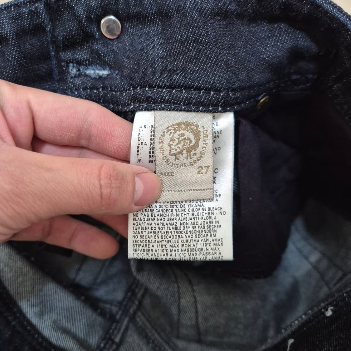 디젤 여성 다크 블루 워싱 데님 팬츠 상품이미지6