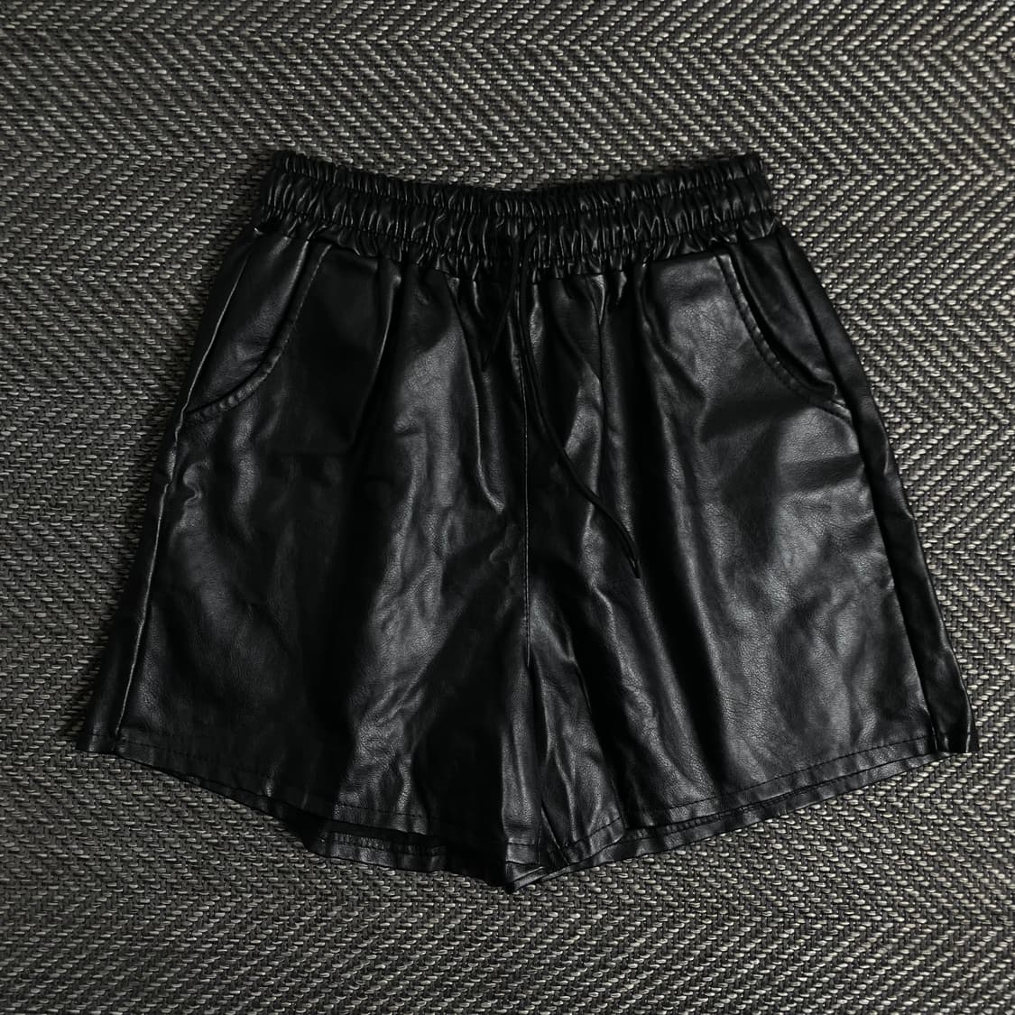 빈티지 우먼스 비건 레더 버뮤다 하프 팬츠y 3127 상품이미지2