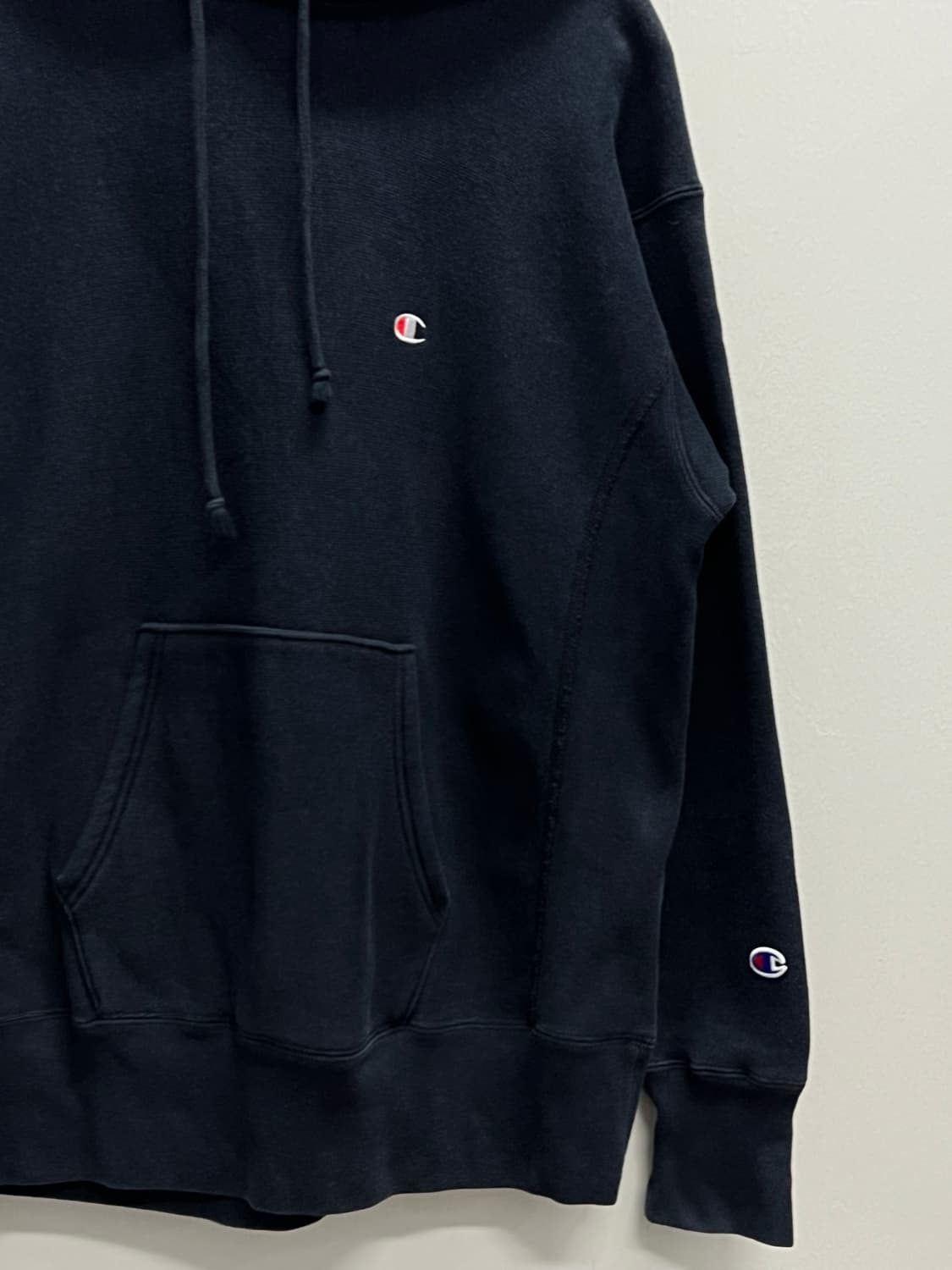챔피온 리버스위브 웜업 후드 티  차콜네이비 상품이미지3