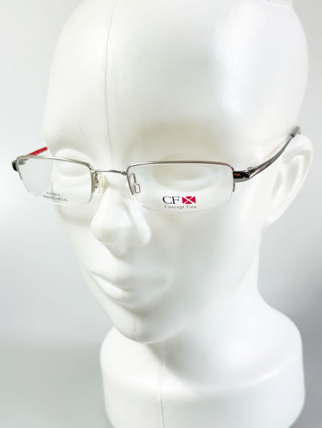 CONCEPT FLEX 실버 반무테 스퀘어 메탈 빈티지 안경 상품이미지8
