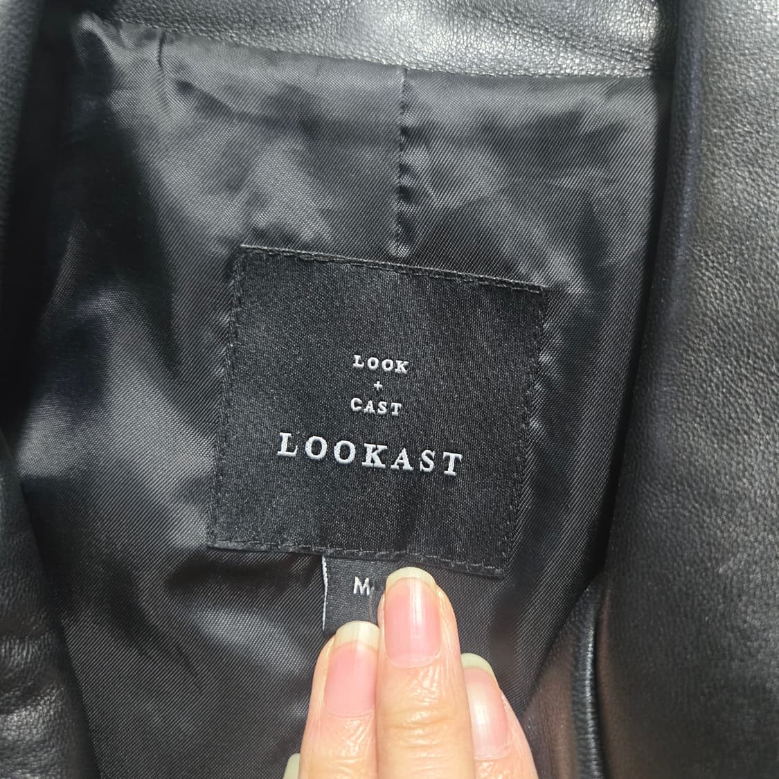 룩캐스트 블랙 램스킨 가죽 라이더 자켓  상품이미지5