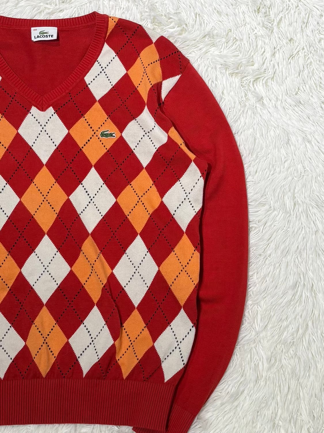 라코스테 아가일 브이넥 니트 상품이미지5