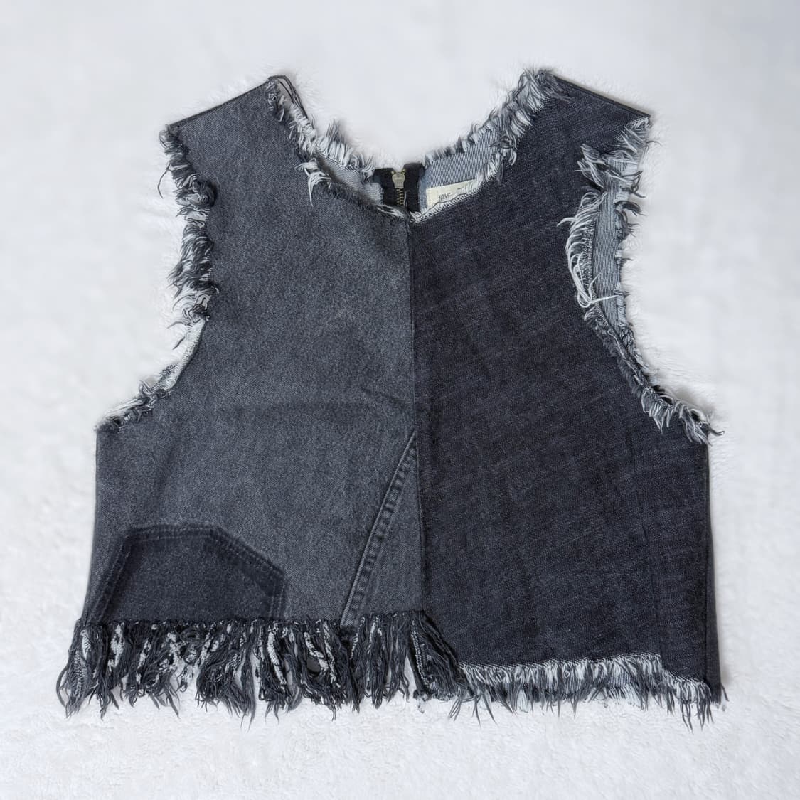 77circa 나나서카 프린지 그런지 펑크 데미지 크롭 데님 베스트 상품이미지1