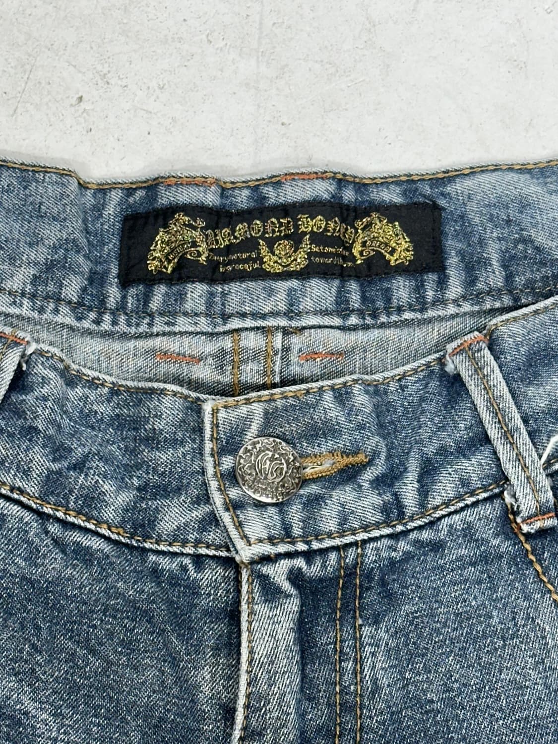 레드 페퍼 와이드 자수 연청 데님 팬츠 워싱 청바지  상품이미지8