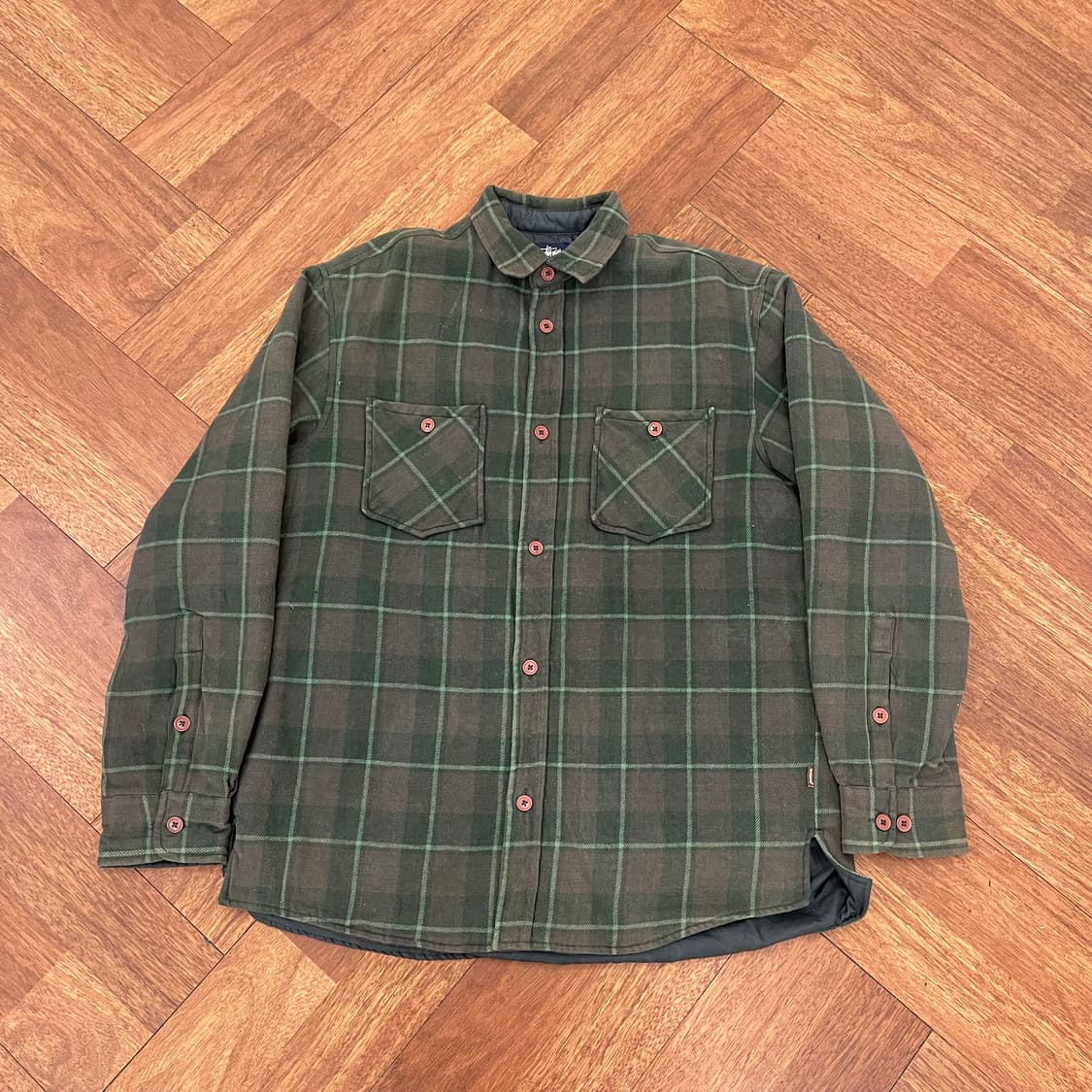 올드 스투시 누빔 플란넬 셔츠 상품이미지1