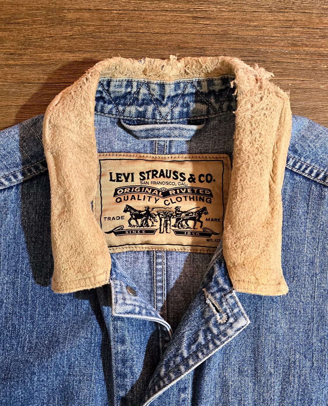 90s 리바이스 스웨이드 카라 데님 초어 자켓 (Levis) 상품이미지2