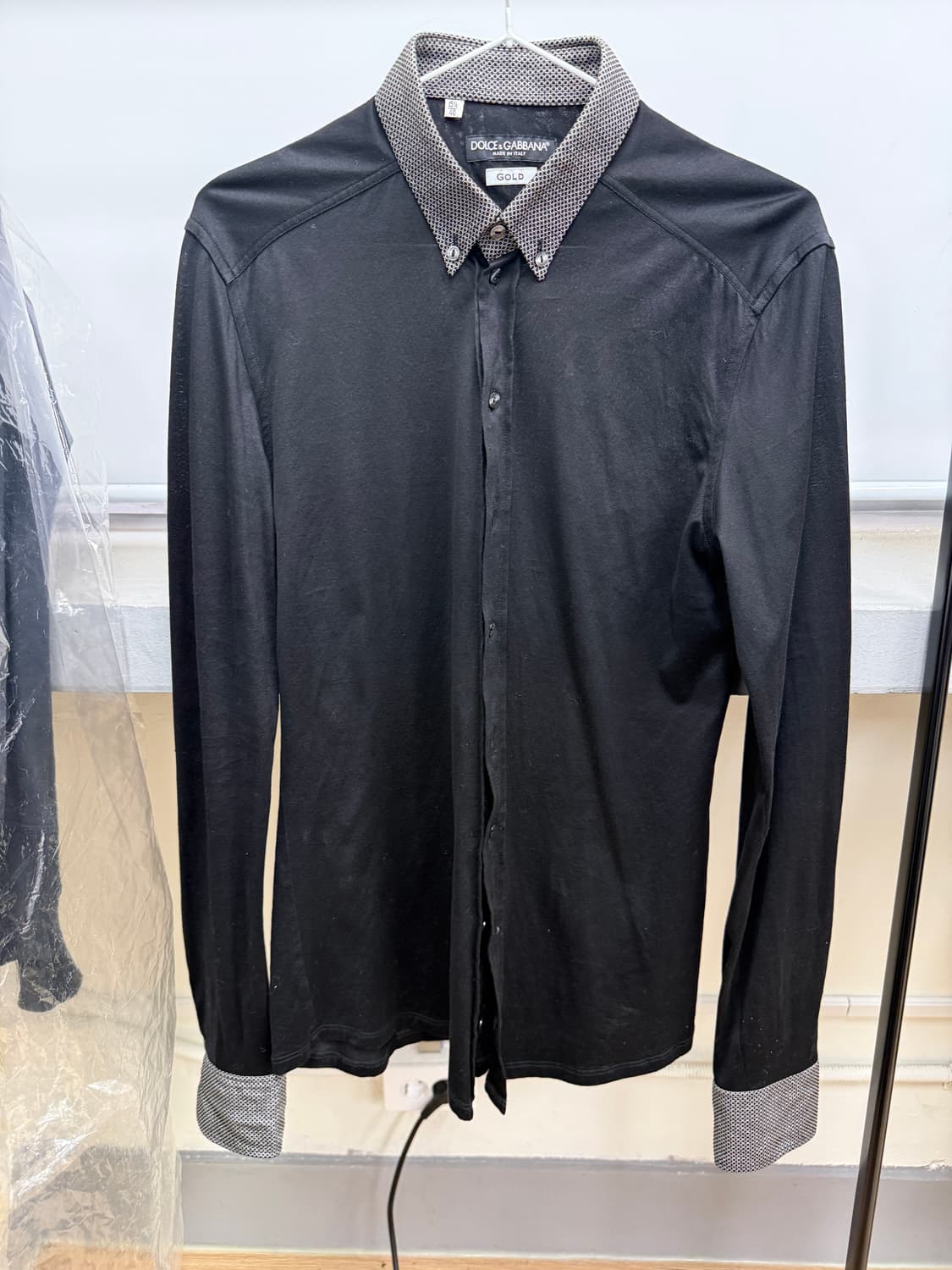 D&G 블랙 코튼 실크 혼방 셔츠 상품이미지3