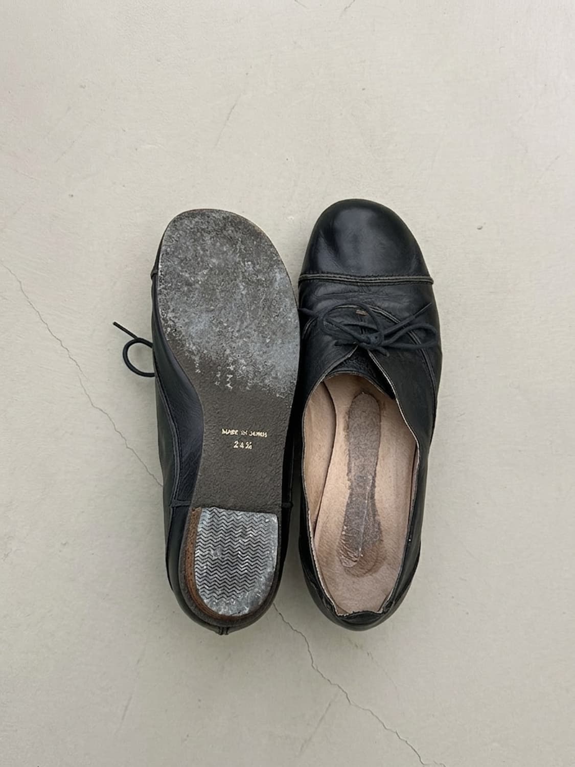 재팬빈티지 레더 레이스업 플랫 슈즈 상품이미지1