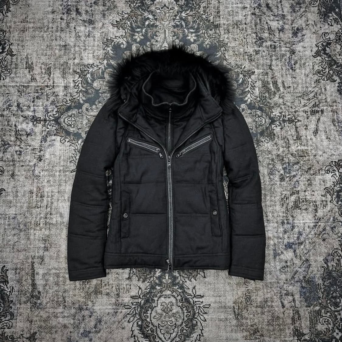 Semantic design double zip down jacket 상품이미지4