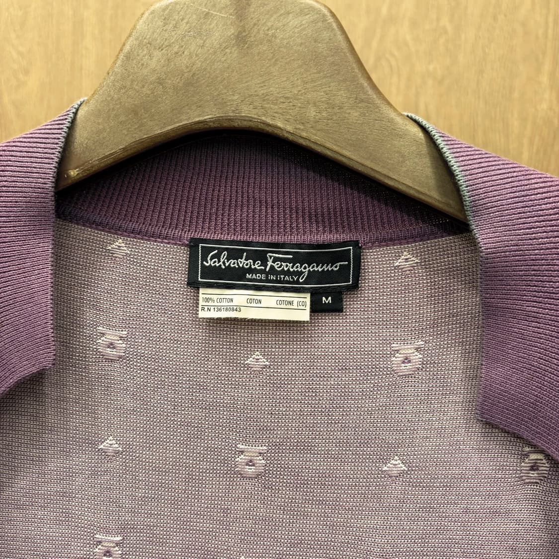 살바토레 페라가모 라이트 웨이트 오픈 가디건 간치니 패턴 디테일 퍼플 상품이미지6