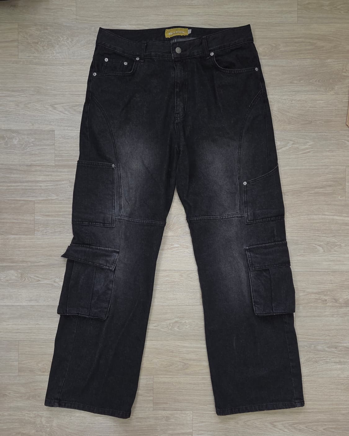 메인부스 흑청 카고 와이드 데님 팬츠 상품이미지1