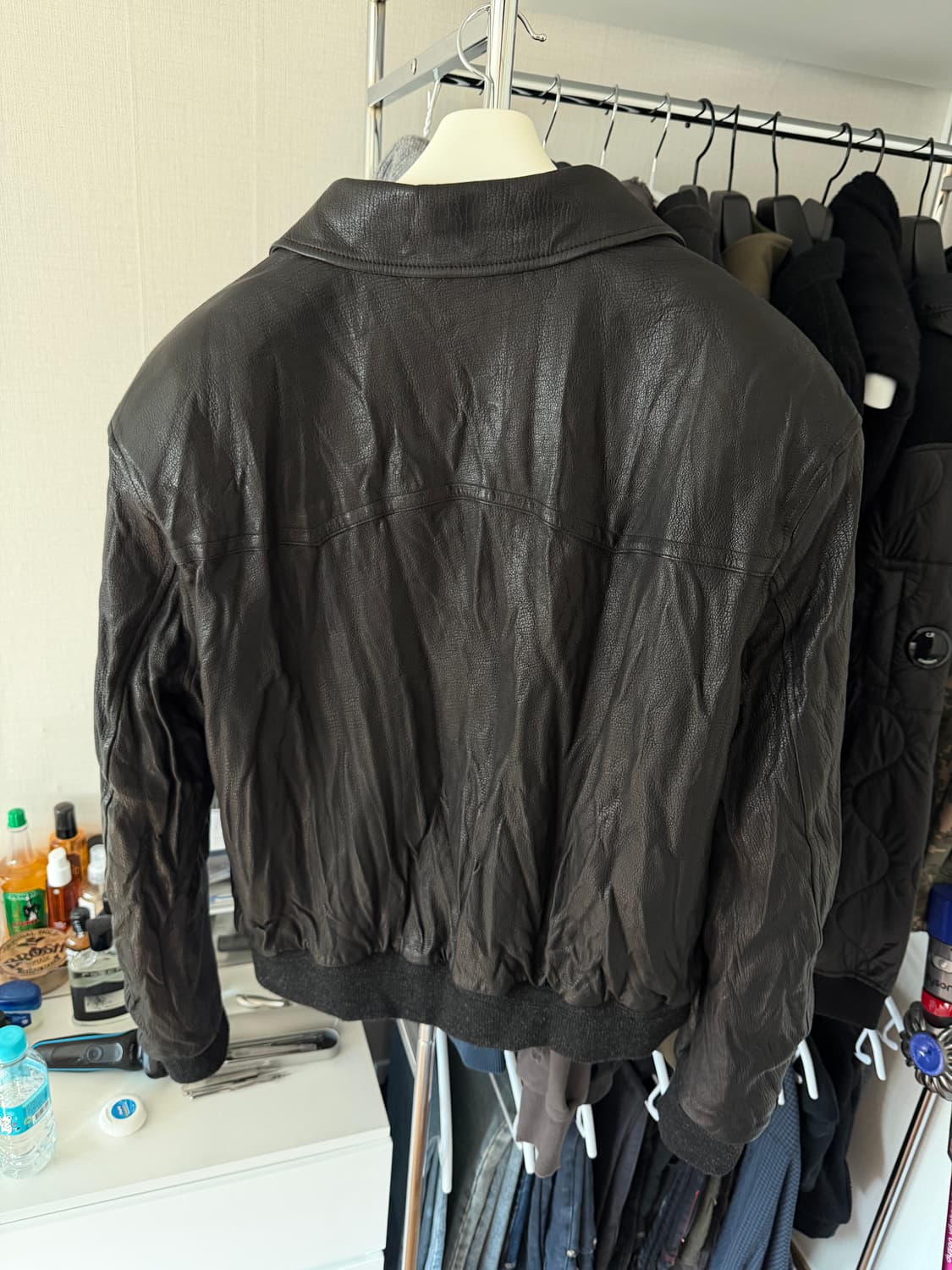 렉토 벤 크링클 레더 자켓 XL 상품이미지2