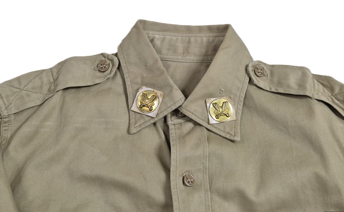 육군 구형 십자성부대 경리 정복 전투복 상의 카키 긴팔 셔츠 (S) 상품이미지7