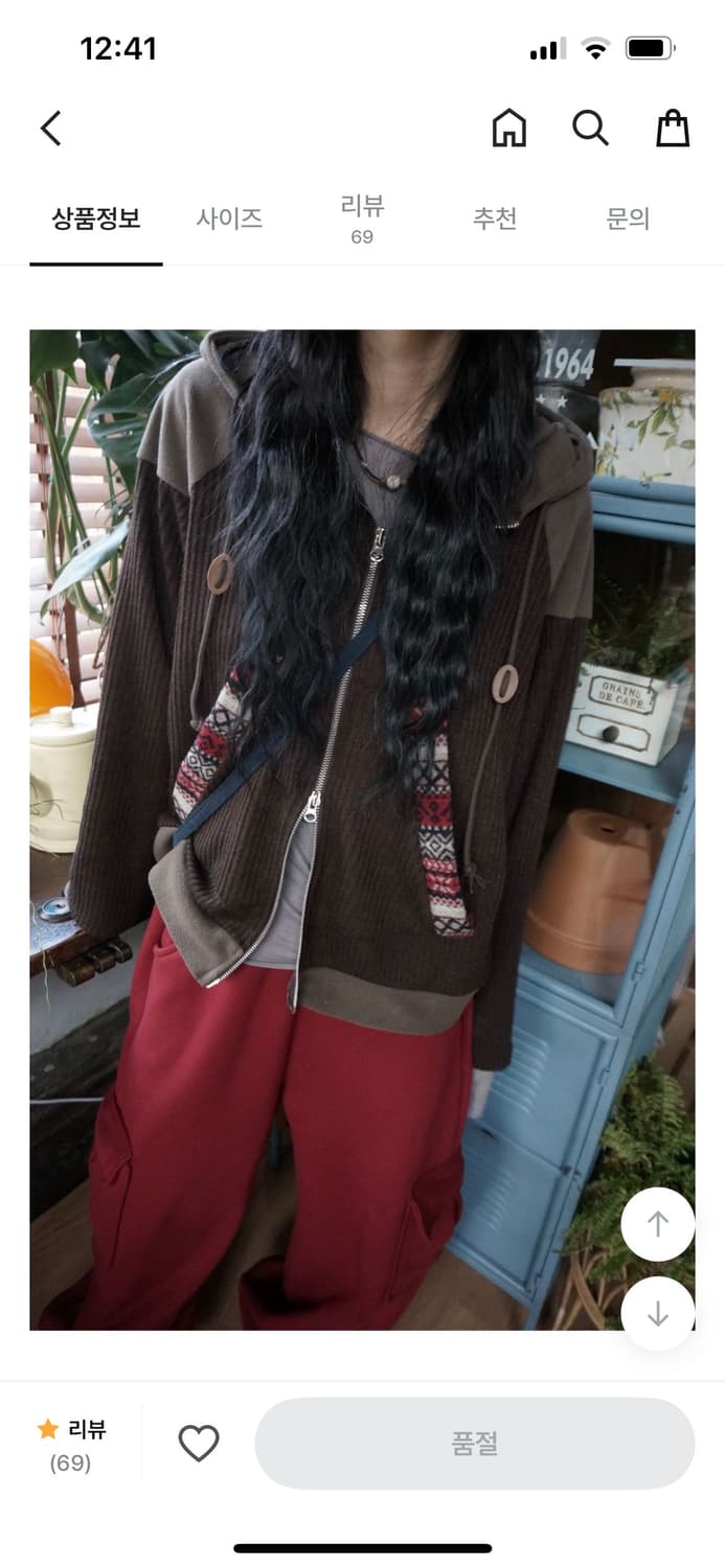 모래하우스 자체제작 land fleece zip-up brown 상품이미지2