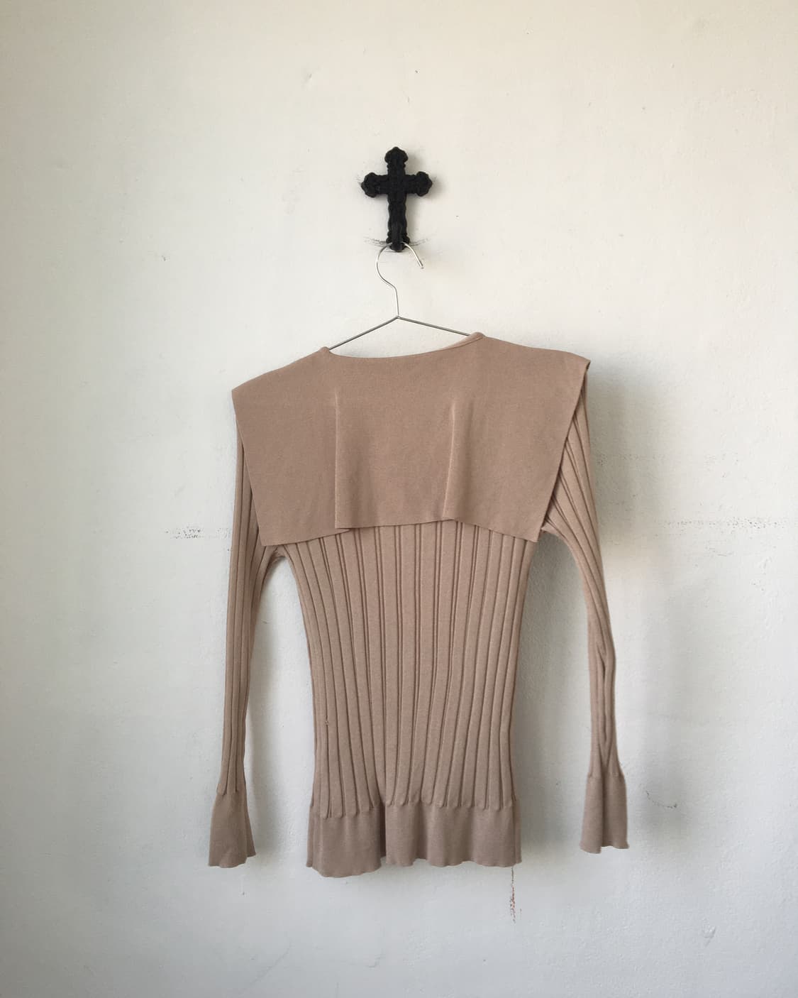 Collar point ribbed cardigan 상품이미지3