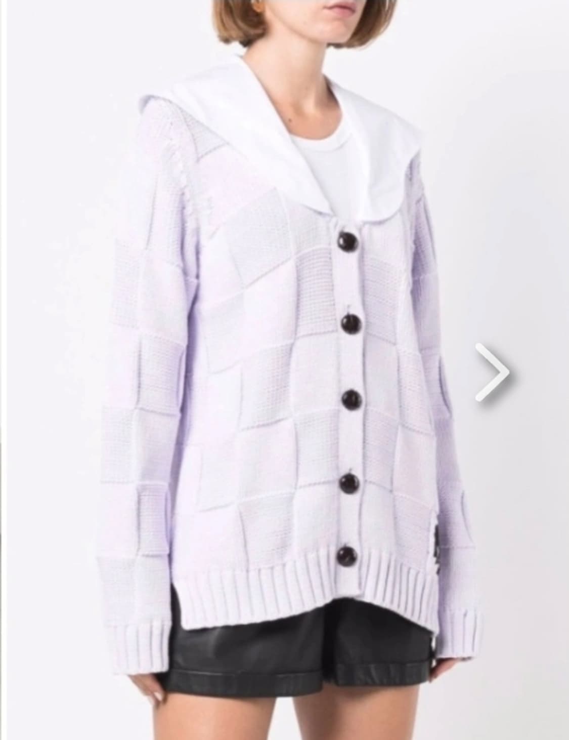 XS 22SS 가니 스마일로고 체커보드 가디건 니트 스웨터 상품이미지1