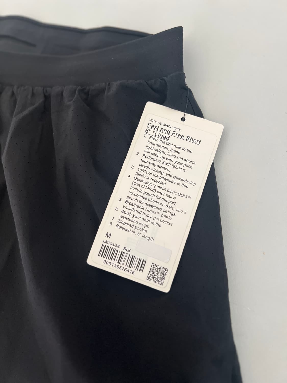 룰루레몬 fast and free short 6”Lined 새상품 상품이미지9