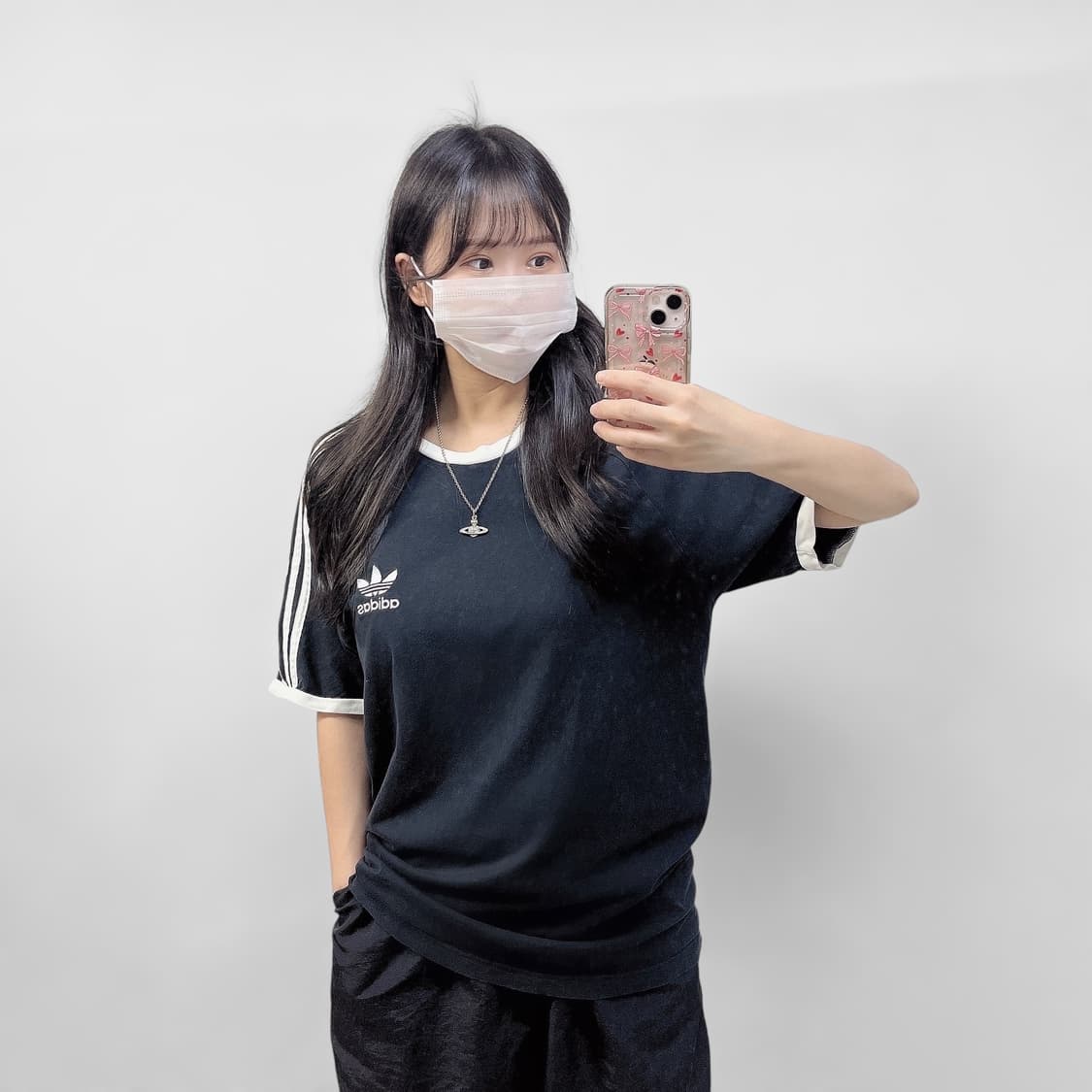 아디다스 불꽃 로고 3s 반팔티 블랙 상품이미지1