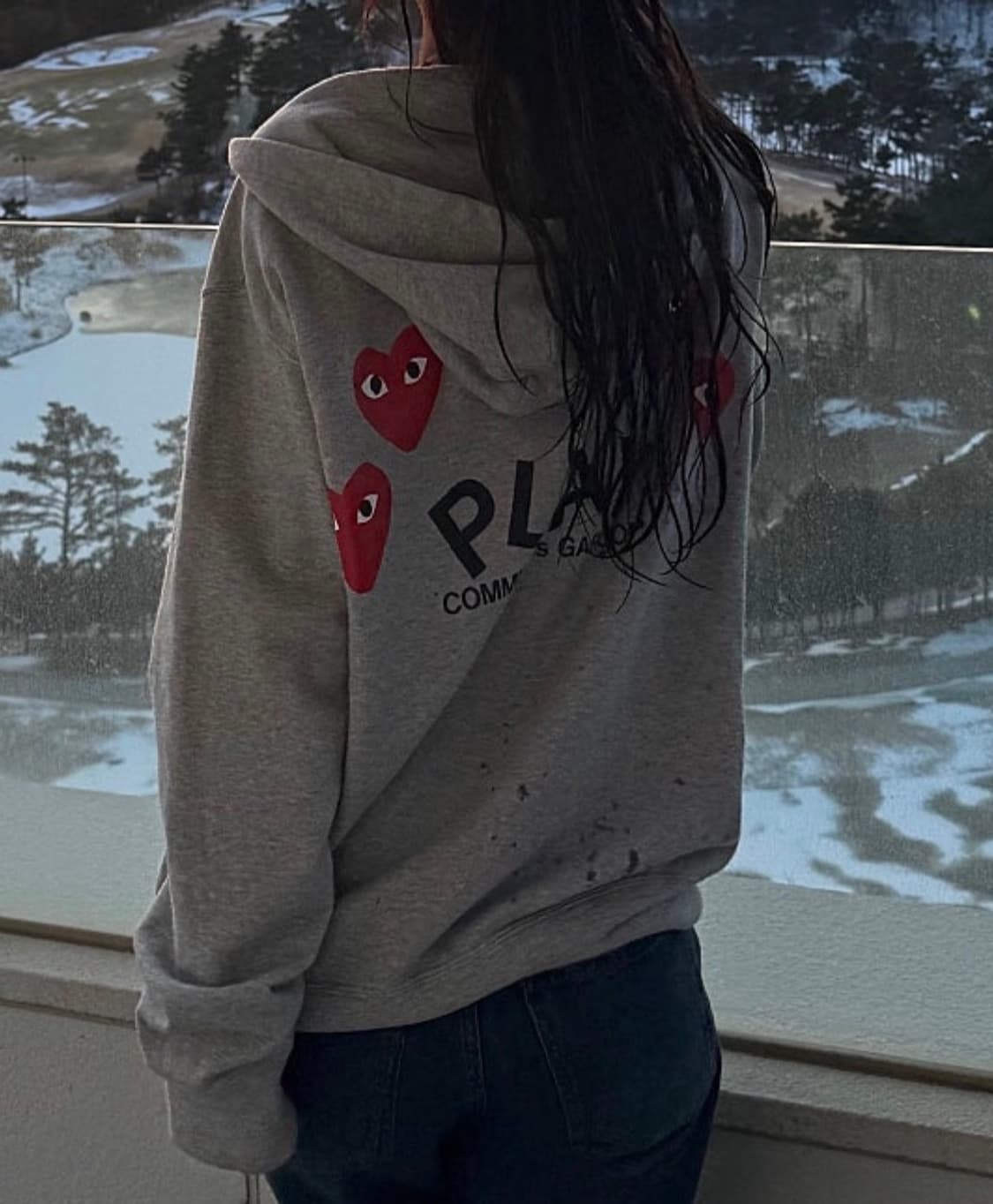 꼼데가르송 백프린팅 후드집업 상품이미지1