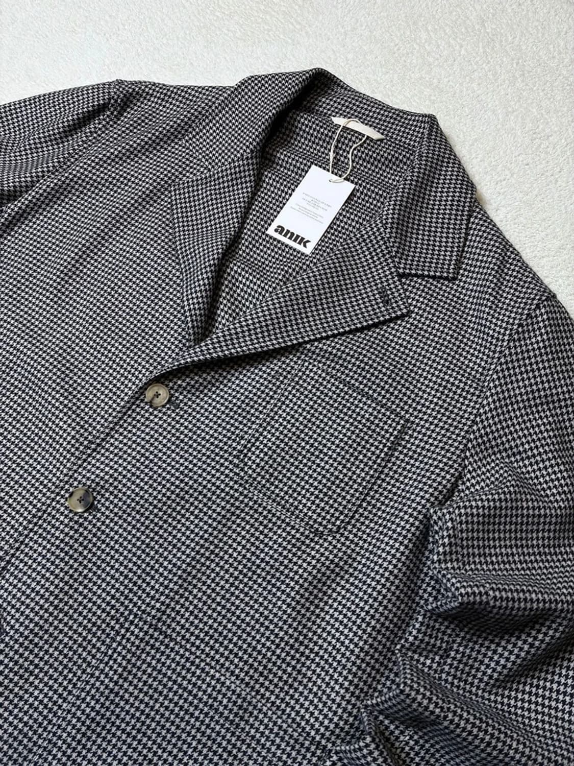 드본팩쳐 100% 캐시미어 하운드체크 프렌치 자켓 PN6362 상품이미지2