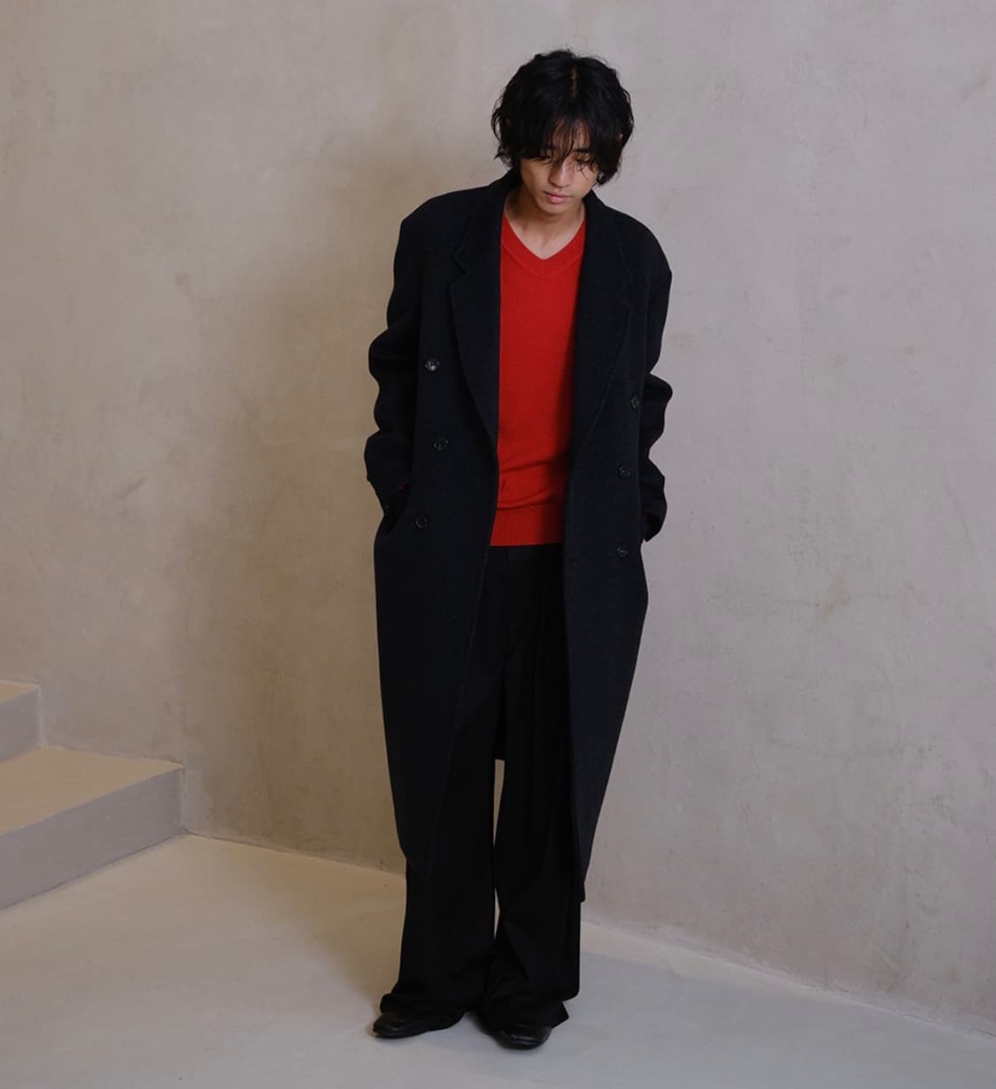 다이브인 LOOSED BELTED WIDE SLACKS BLACK 1 상품이미지2