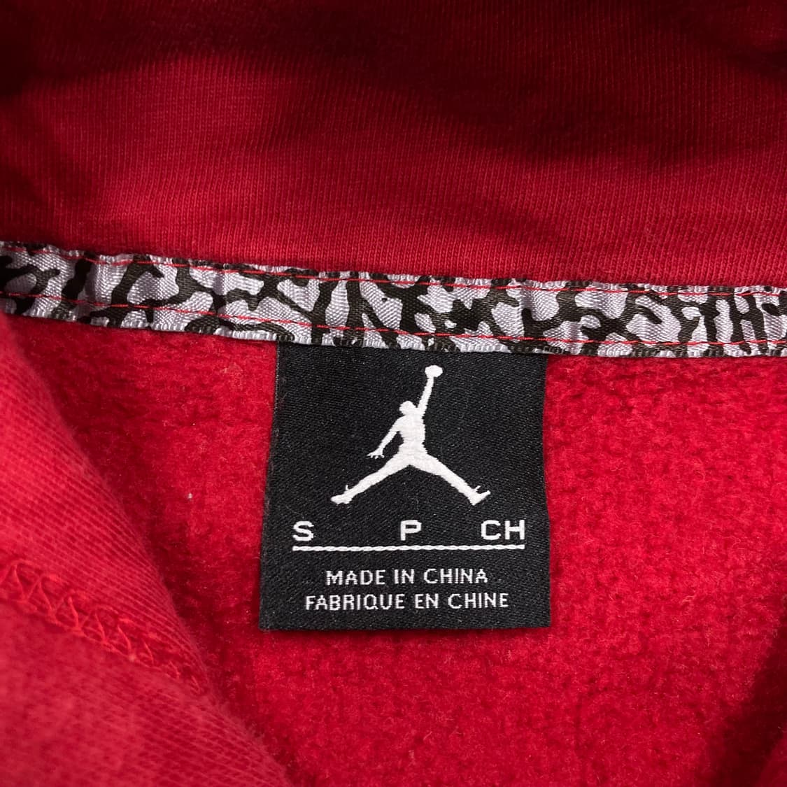 조던 레드 배색 스몰 로고 후드 자켓 상품이미지3