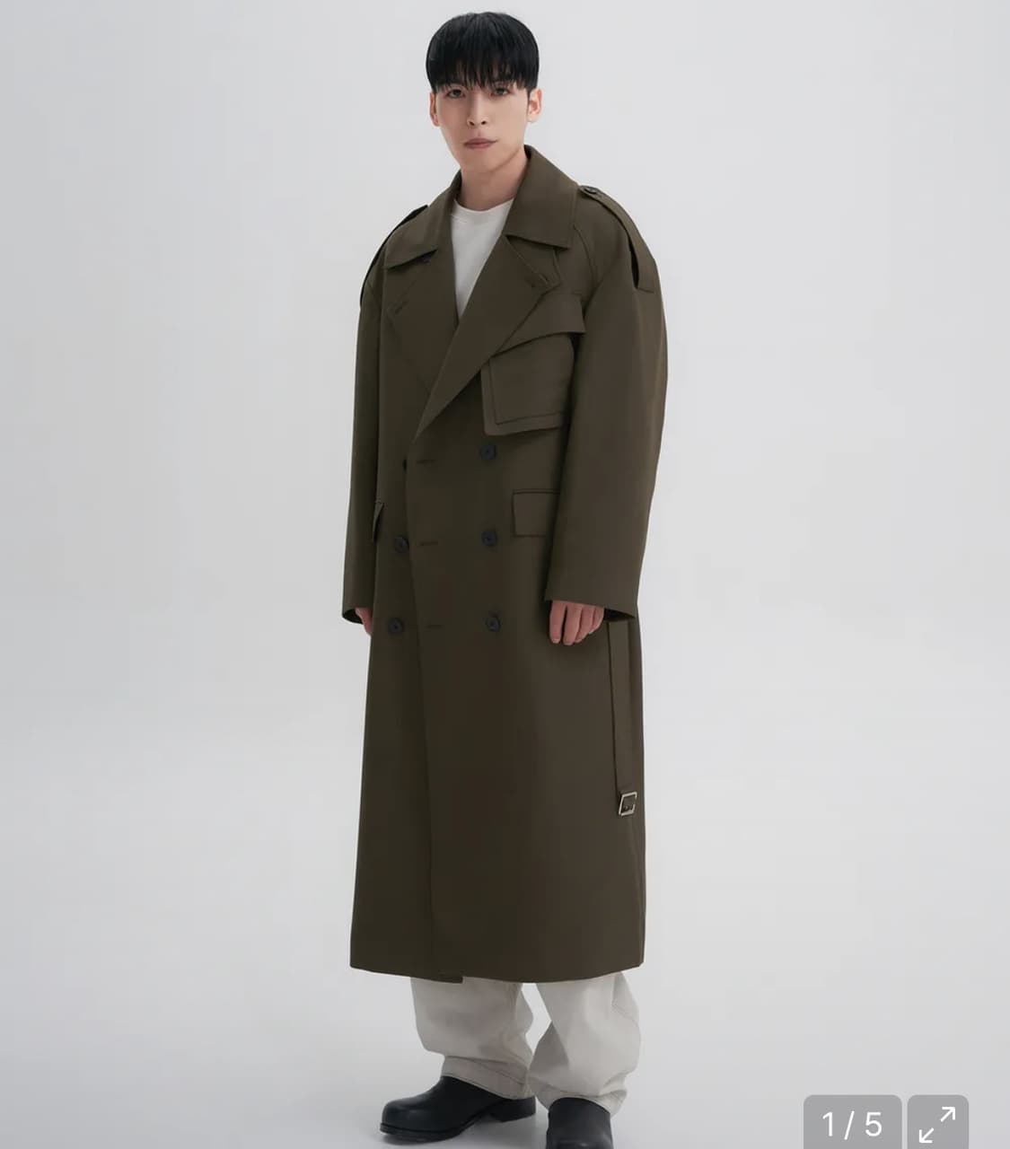 [깡스타일리스트 콜라보] SASAKI 더블 포켓 트렌치 코트 DARK K 상품이미지2