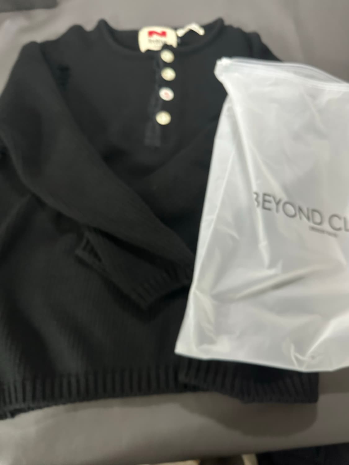 엔 아카이브 (비욘드클로젯) 헤비 웨이트 데미지 헨리넥 니트 L 상품이미지2