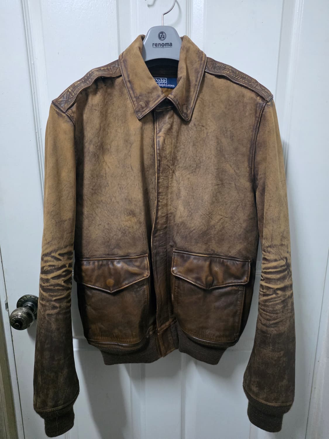 폴로 랄프로렌 a2 레더 플라이트 자켓 m 사이즈 상품이미지1