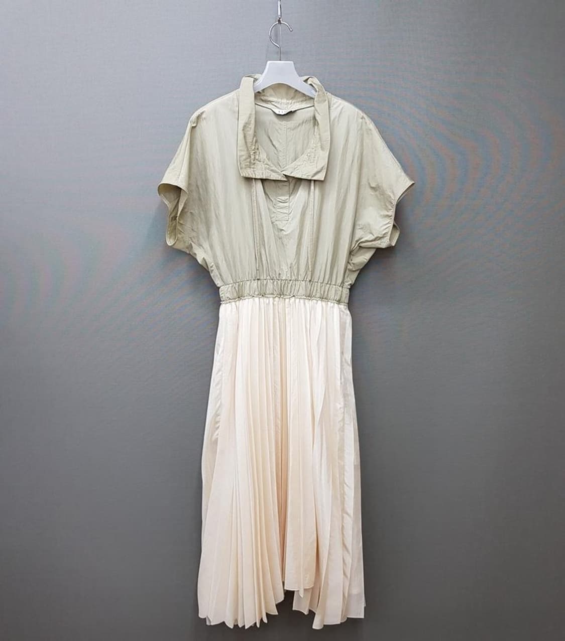 한섬 타임 2021 플리츠 믹스 원피스 82-94-160사이즈 상품이미지2