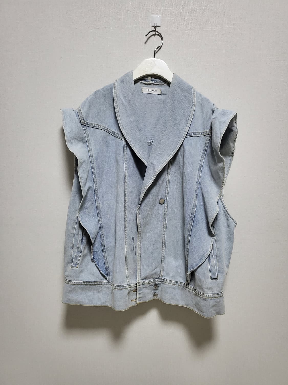 예쁜 오버사이즈 데님 프릴베스트free 상품이미지1