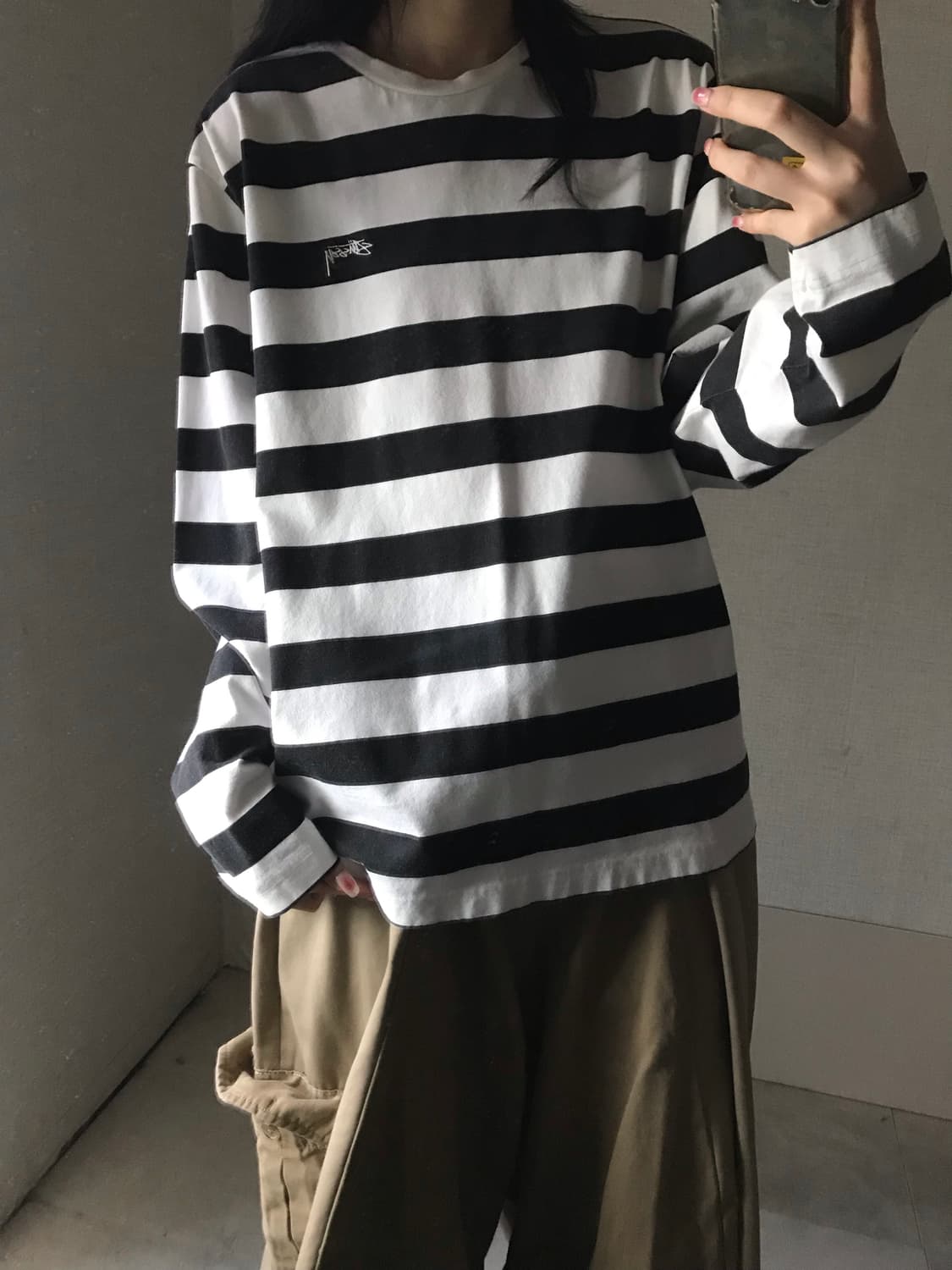 스투시 흰검 스트라이프 롱슬리브 상품이미지2