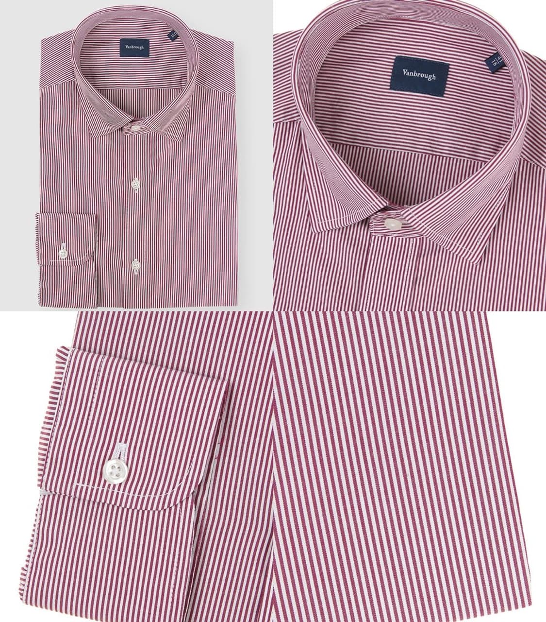 밴브루 스트라이프 셔츠 레드 100 새상품 상품이미지2