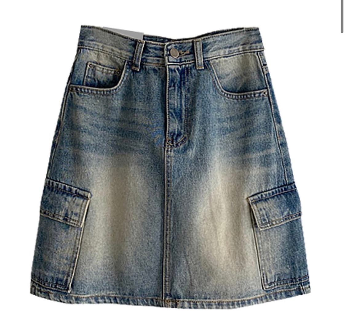 (새상품) 빈티지 카고 데님 미니스커트 상품이미지1