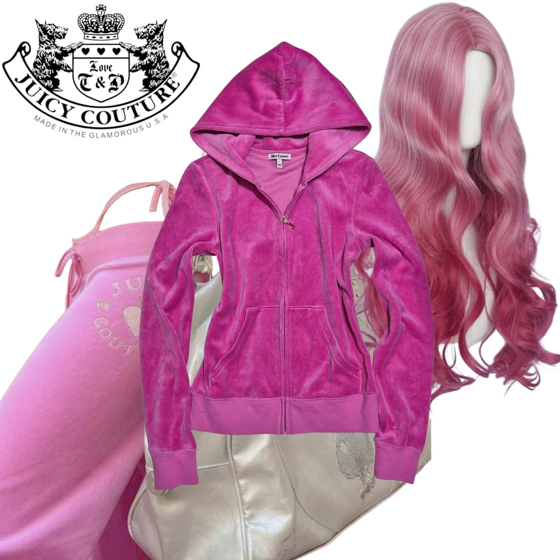 Juicy Couture y2k Pink chain lettering 상품이미지2