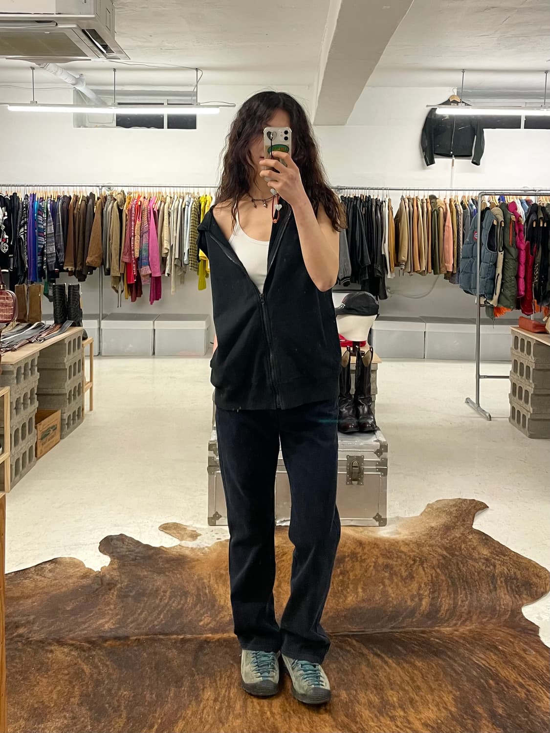 COMME CA WALK hood zip-up vest 후드 집업 베스트 상품이미지3