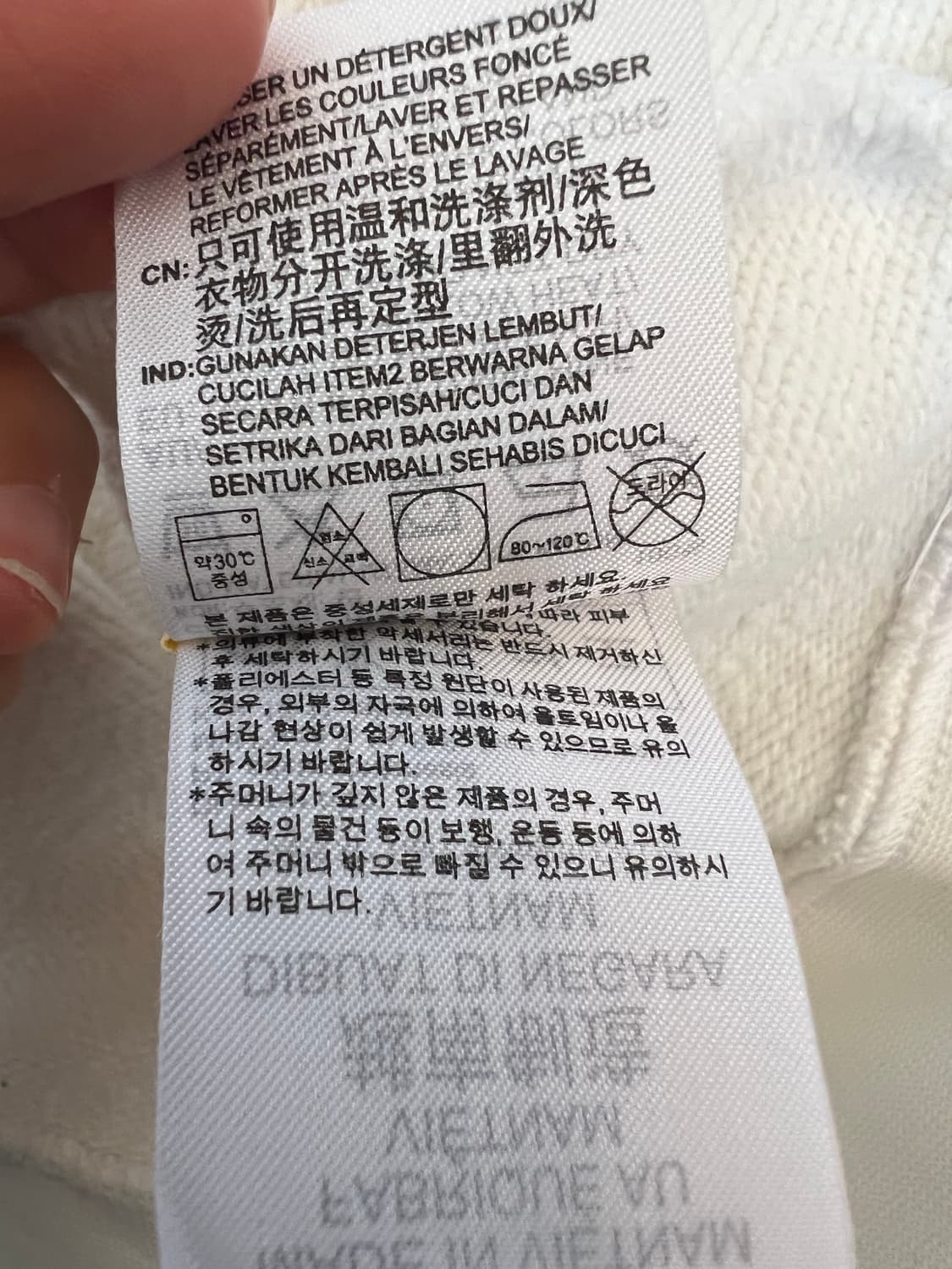 아디다스 여성 아이보리 삼선 크롭후드티 긴팔티셔츠 상품이미지8