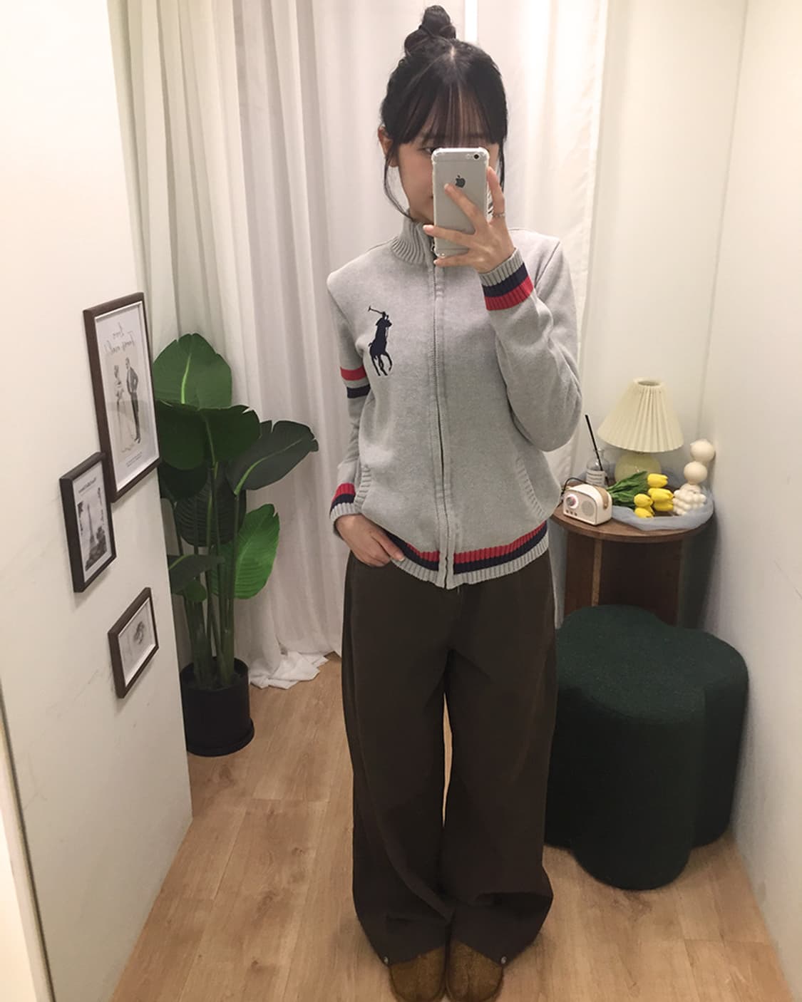 여성 폴로 빅포니 니트집업 95 상품이미지2