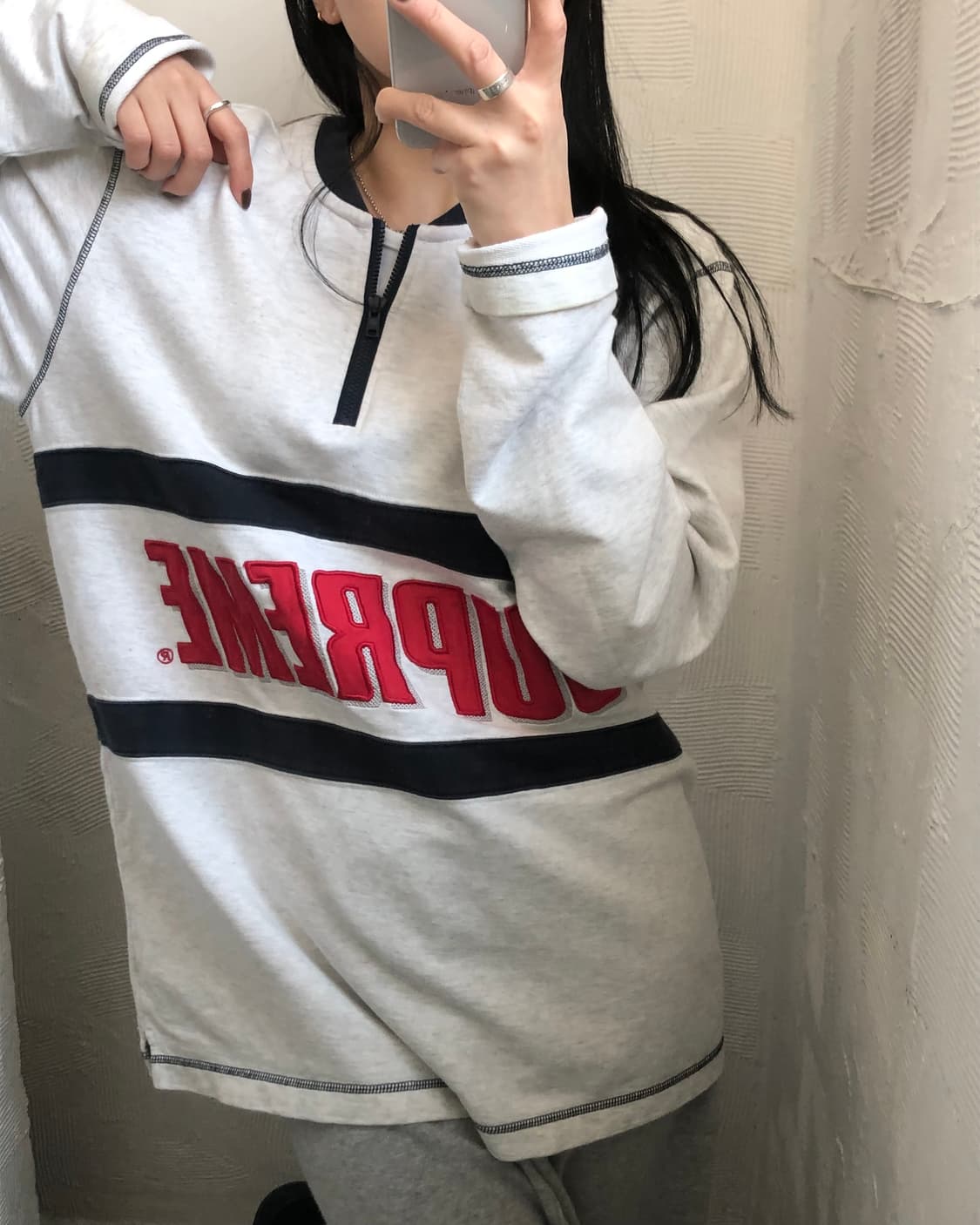 SUPREME 슈프림 16SS 로고 럭비 하프집업 상품이미지7