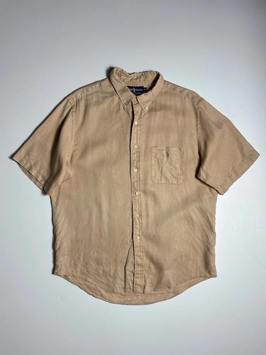 폴로 랄프로렌 포니 자수 버튼다운 린넨 반팔 셔츠 R1579 상품이미지1