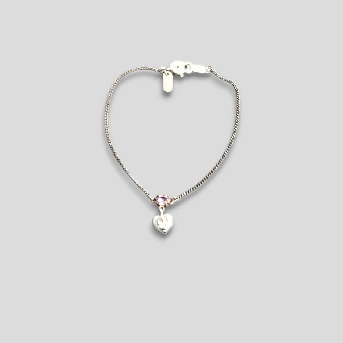 꾸레쥬 하트 로고 실버 팔찌 상품이미지4