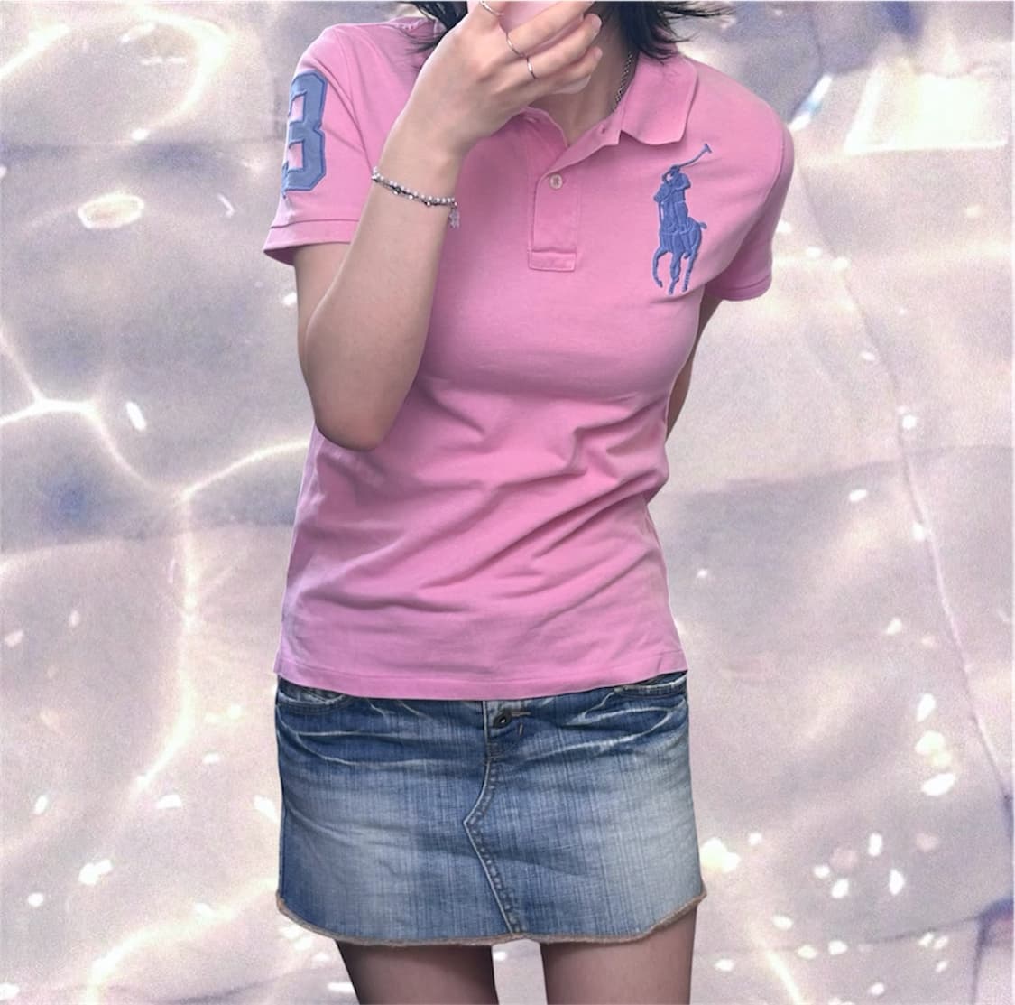 폴로 랄프로렌 빅포니 치프키프 르세라핌 반팔 카라 티셔츠 핑크 L 상품이미지6
