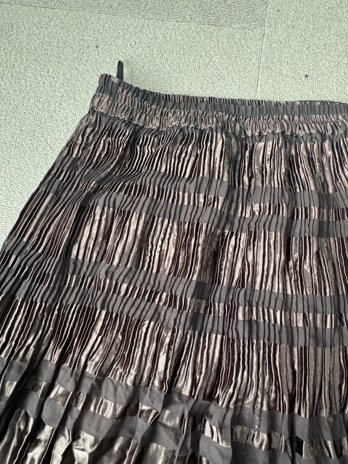 빈티지 브라운 체크 플리츠 스커트 상품이미지2