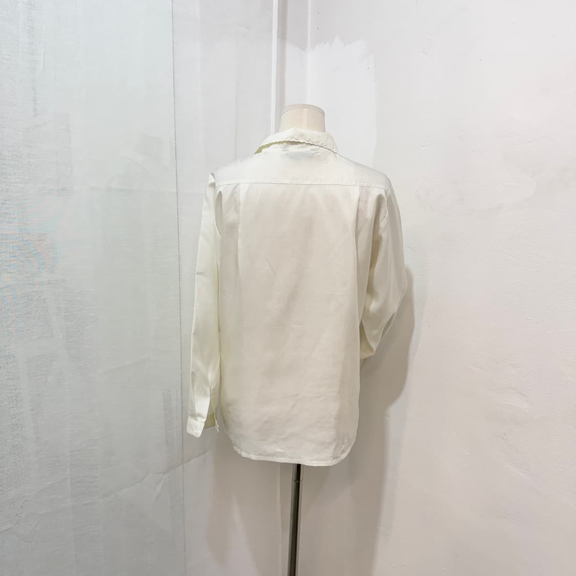 일본빈티지 레이스카라 타이 블라우스 셔츠 드뮤어 프렌치 3507 상품이미지4