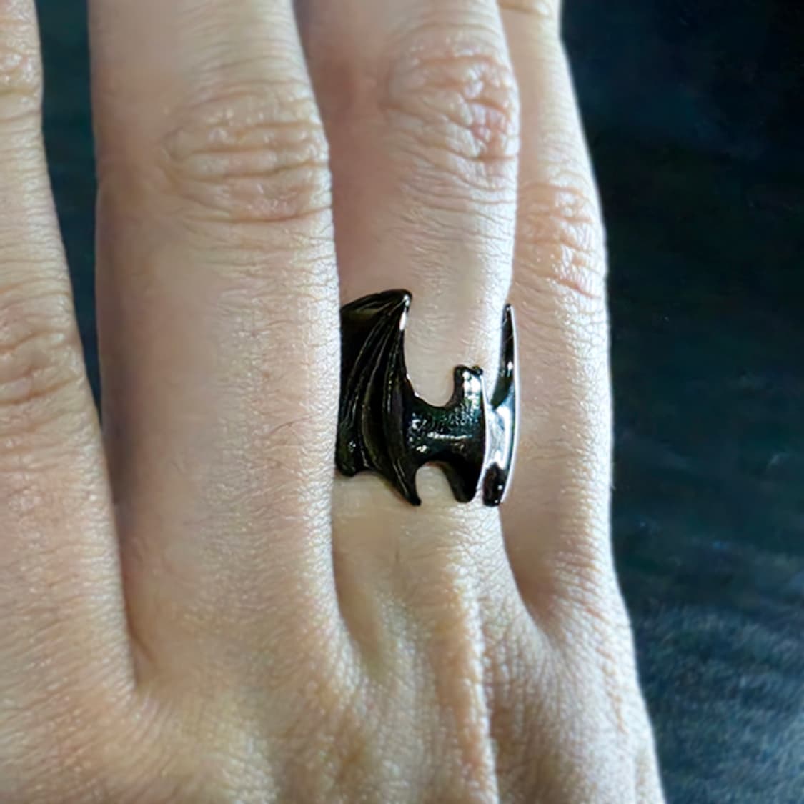 Dark Knight 실버 흑도금 남자 빈티지 배트맨 다크 히어로 반지 상품이미지6