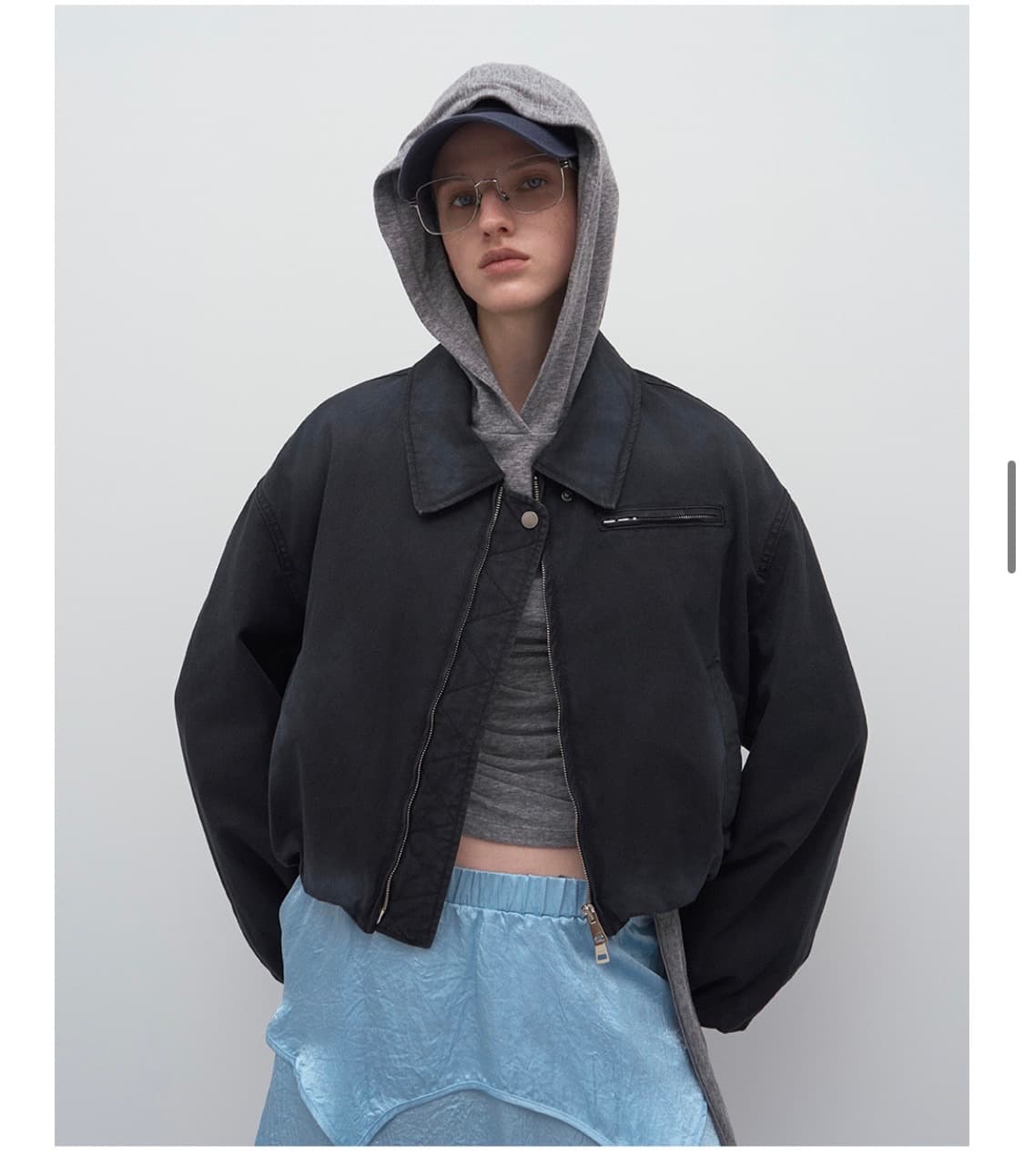 SPRAY WASHED CROPPED PADDED JACKET 상품이미지1