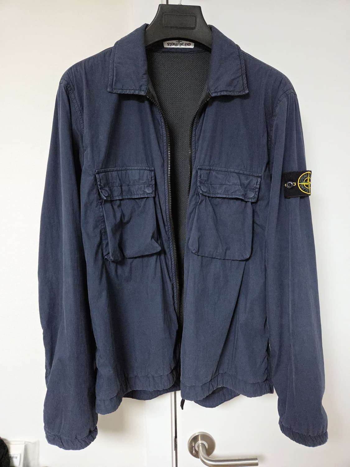 스톤아일랜드 C/N 코튼나일론 가먼트 오버셔츠 아비오블루 L 상품이미지1