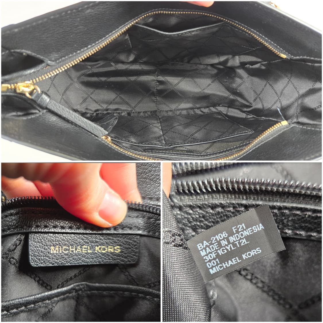 마이클코어스 실비아 미디움 레더 토트백 숄더백 가방 블랙 상품이미지10